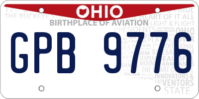 OH license plate GPB9776