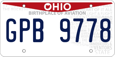 OH license plate GPB9778