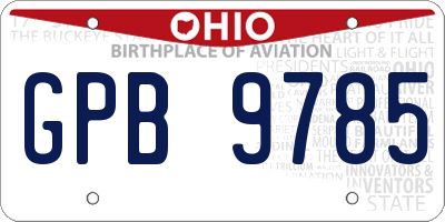 OH license plate GPB9785