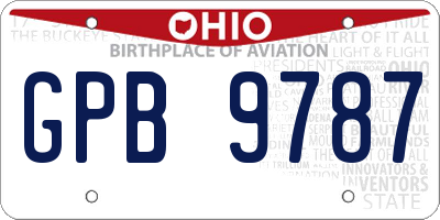 OH license plate GPB9787