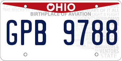 OH license plate GPB9788