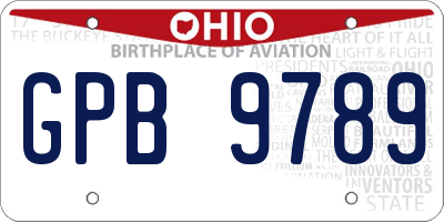 OH license plate GPB9789