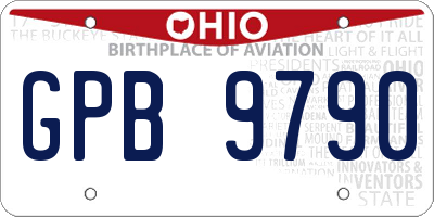 OH license plate GPB9790