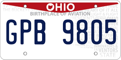 OH license plate GPB9805