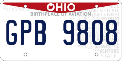 OH license plate GPB9808
