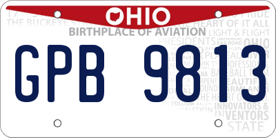 OH license plate GPB9813