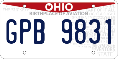 OH license plate GPB9831