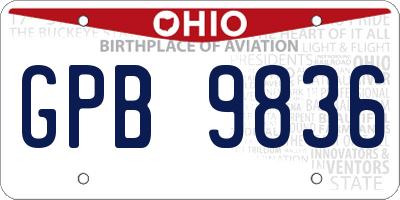 OH license plate GPB9836