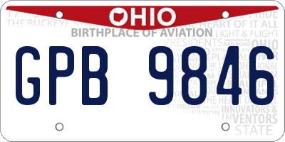 OH license plate GPB9846