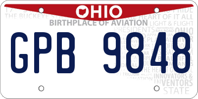 OH license plate GPB9848