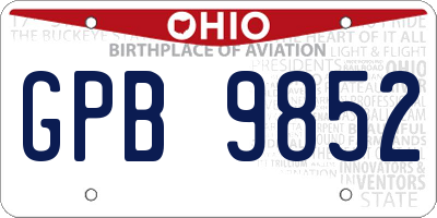 OH license plate GPB9852