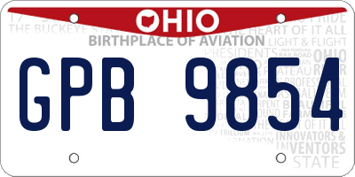 OH license plate GPB9854