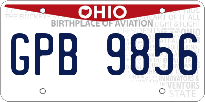 OH license plate GPB9856