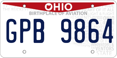 OH license plate GPB9864
