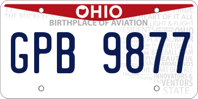 OH license plate GPB9877