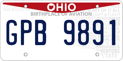 OH license plate GPB9891