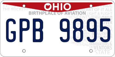 OH license plate GPB9895