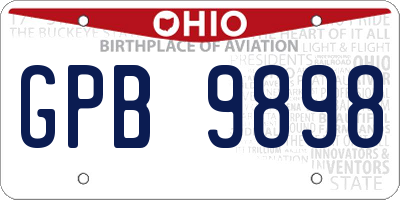 OH license plate GPB9898