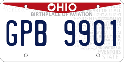 OH license plate GPB9901