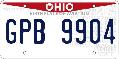 OH license plate GPB9904