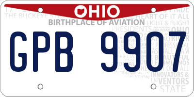 OH license plate GPB9907