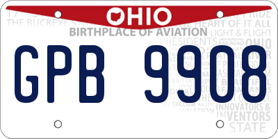 OH license plate GPB9908
