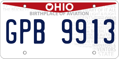 OH license plate GPB9913