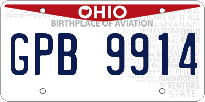 OH license plate GPB9914