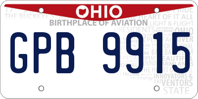 OH license plate GPB9915
