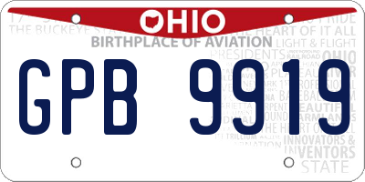 OH license plate GPB9919