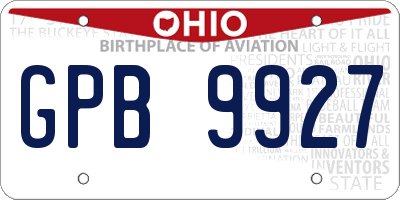 OH license plate GPB9927