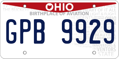 OH license plate GPB9929
