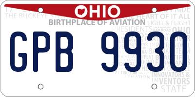 OH license plate GPB9930