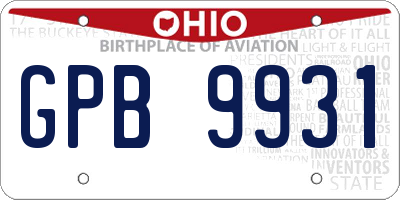 OH license plate GPB9931