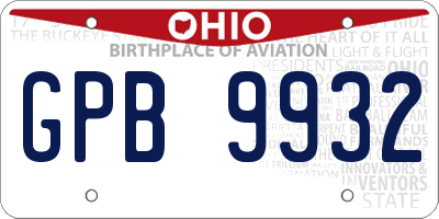 OH license plate GPB9932