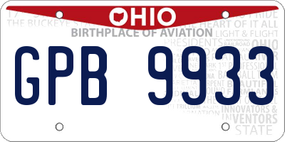 OH license plate GPB9933