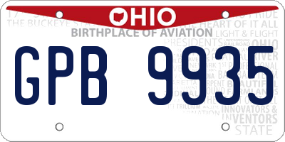 OH license plate GPB9935