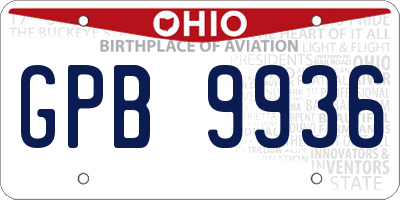 OH license plate GPB9936