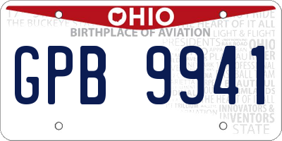 OH license plate GPB9941