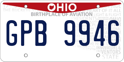 OH license plate GPB9946