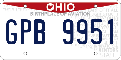 OH license plate GPB9951