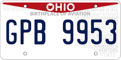 OH license plate GPB9953