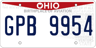 OH license plate GPB9954