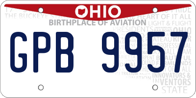 OH license plate GPB9957