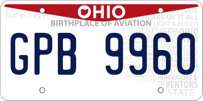 OH license plate GPB9960