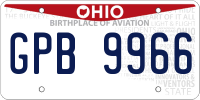 OH license plate GPB9966