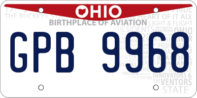 OH license plate GPB9968