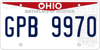 OH license plate GPB9970