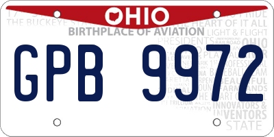 OH license plate GPB9972