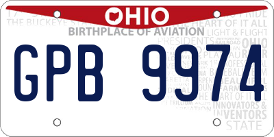 OH license plate GPB9974